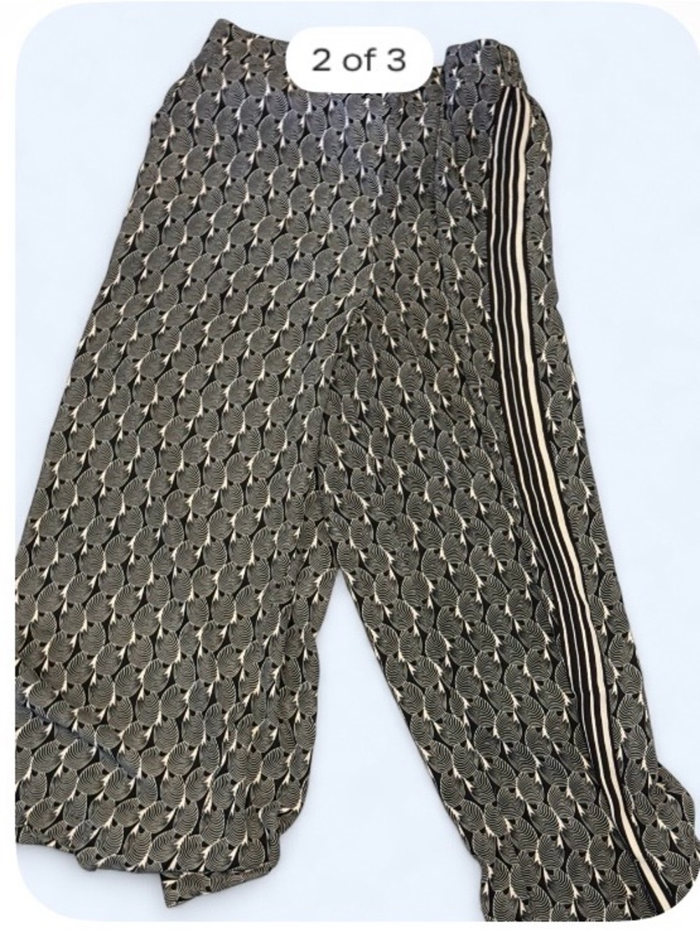 Max Studio Black and White Wide Leg Pants with Stripe